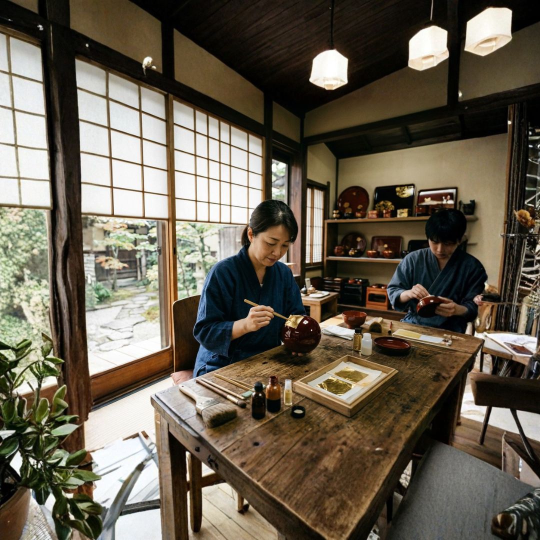 Kanazawa gold-leaf and lacquer studios