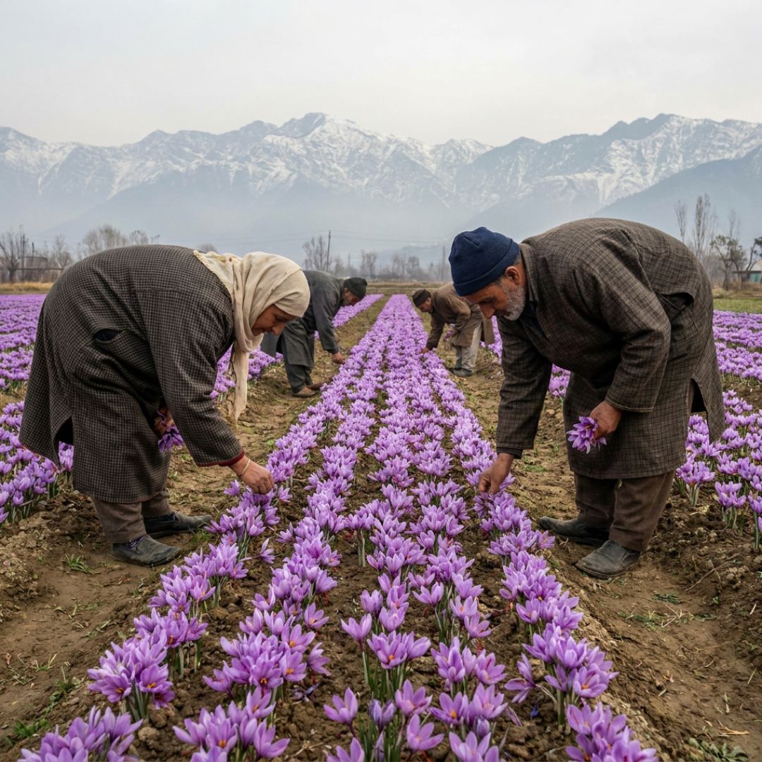 Saffron fields at Pampore