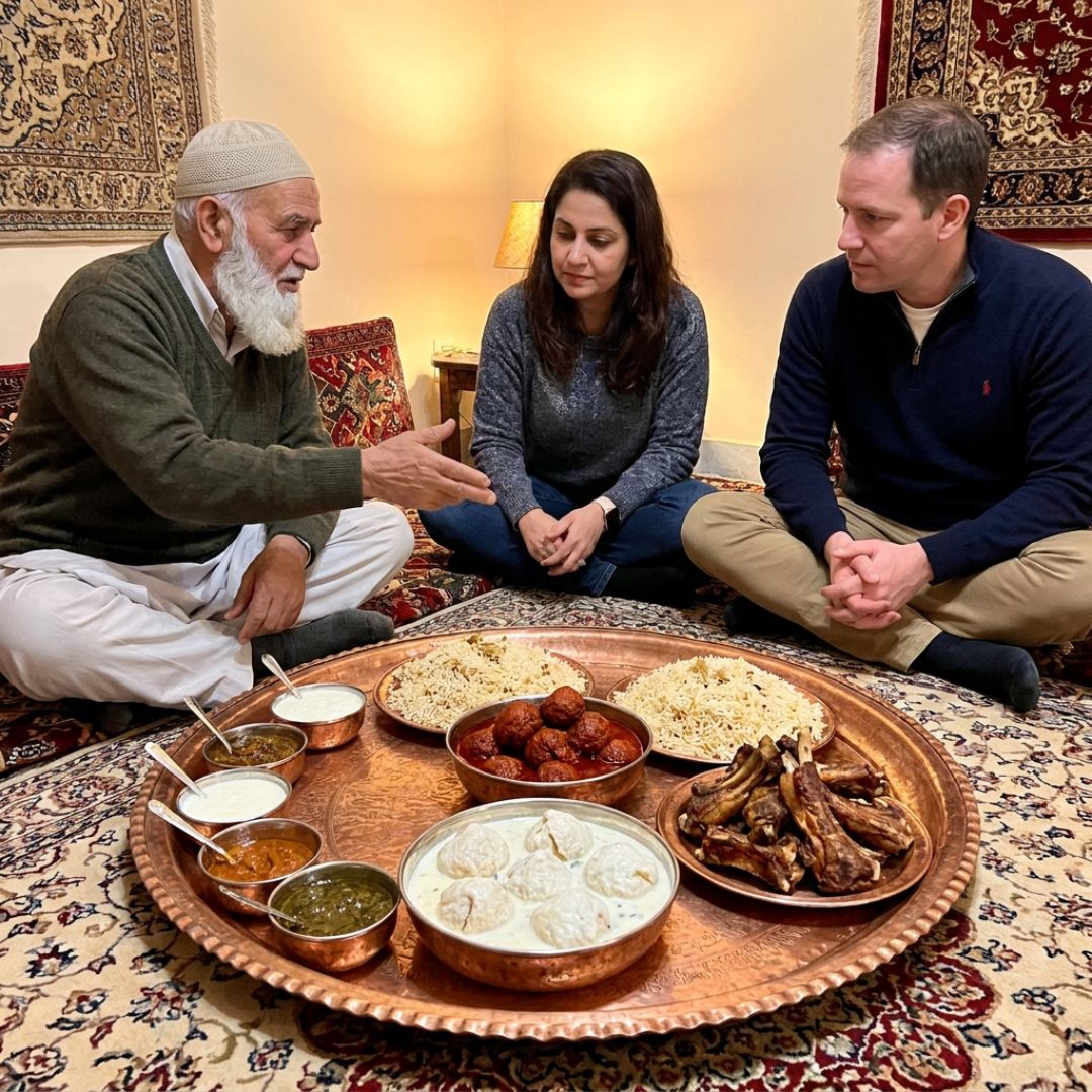 Wazwan lunch with a waza family