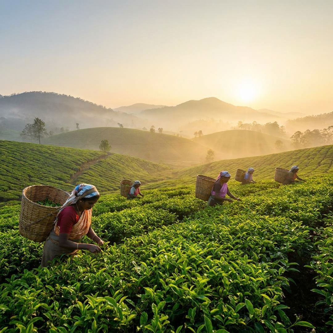 Munnar tea estate morning