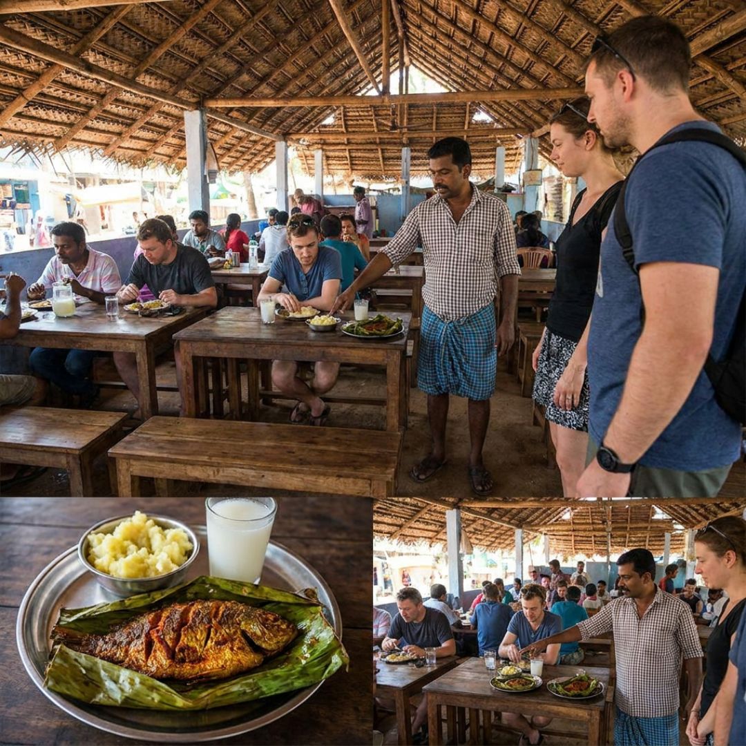 Toddy shop and fish-market lunch