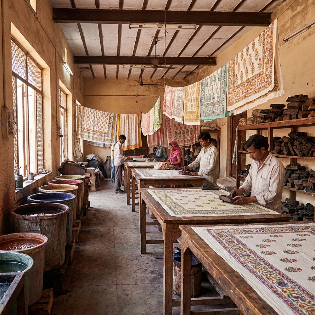 Block printing at Bagru