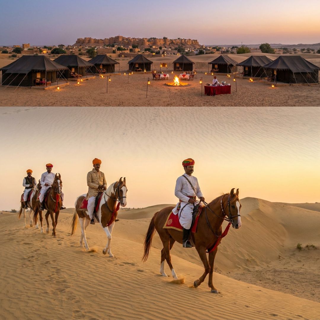 Marwari horse ride in the Thar