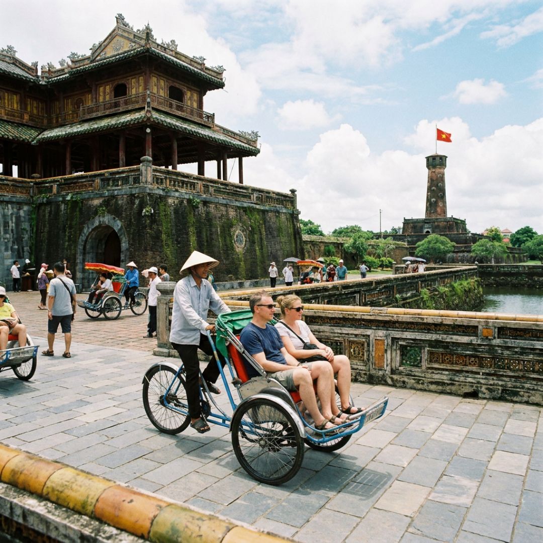 Hue imperial city by cyclo