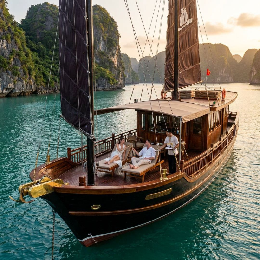 Overnight private junk in Lan Ha bay